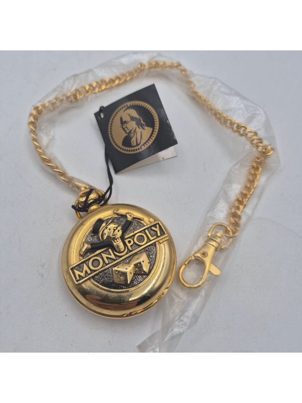 Vintage Rare Monopoly Pocket Watch Franklin Mint With Chain Watch Only